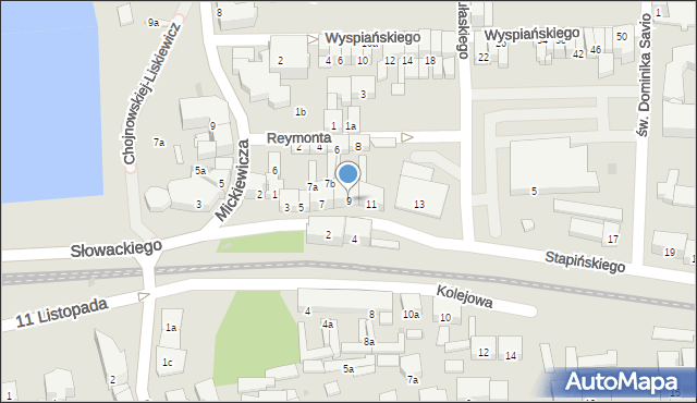 Ostróda, Stapińskiego Jana, 9, mapa Ostróda