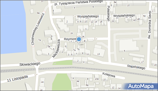 Ostróda, Stapińskiego Jana, 9a, mapa Ostróda
