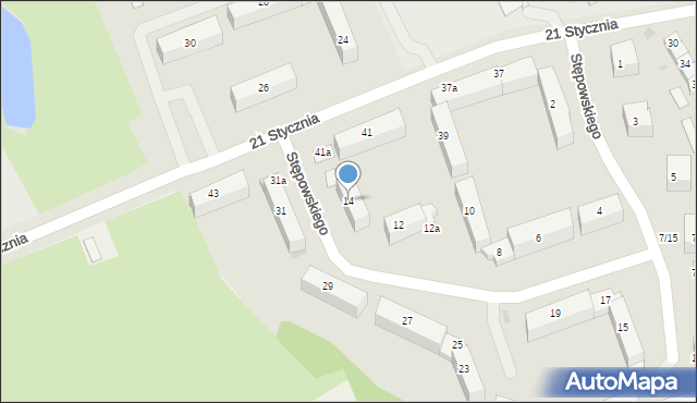 Ostróda, Stępowskiego Tadeusza, 14, mapa Ostróda