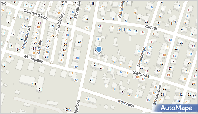 Ostrołęka, Stefczyka Franciszka, 1, mapa Ostrołęka