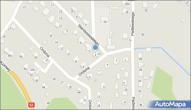 Ostrołęka, Staniszewskiego Ludwika, 1, mapa Ostrołęka