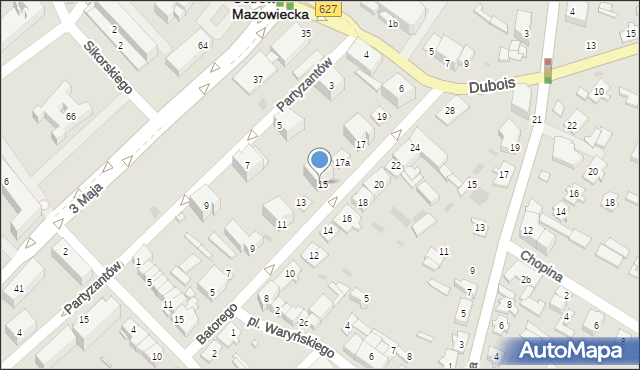 Ostrów Mazowiecka, Stefana Batorego, 15, mapa Ostrów Mazowiecka