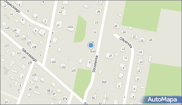 Ostrów Mazowiecka, Strzelecka, 7, mapa Ostrów Mazowiecka