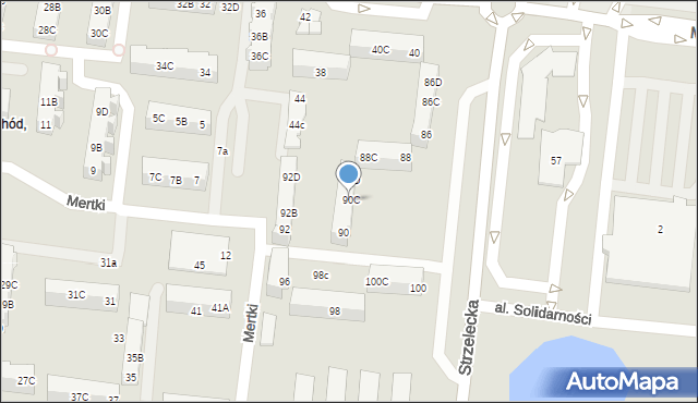 Ostrów Wielkopolski, Strzelecka, 90C, mapa Ostrów Wielkopolski