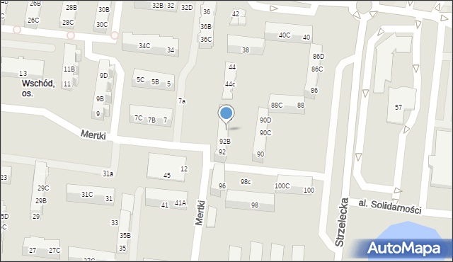 Ostrów Wielkopolski, Strzelecka, 92C, mapa Ostrów Wielkopolski