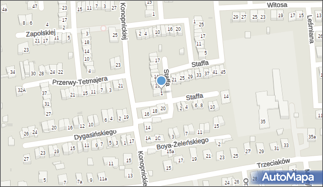 Ostrowiec Świętokrzyski, Staffa Leopolda, 1, mapa Ostrowiec Świętokrzyski