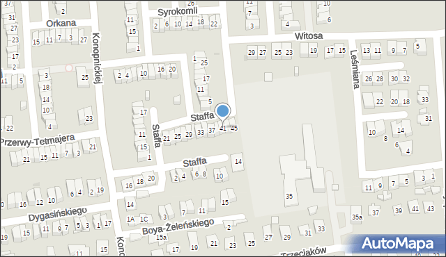 Ostrowiec Świętokrzyski, Staffa Leopolda, 41, mapa Ostrowiec Świętokrzyski