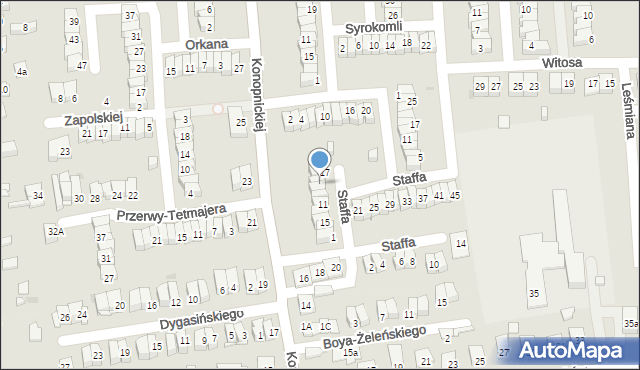 Ostrowiec Świętokrzyski, Staffa Leopolda, 5, mapa Ostrowiec Świętokrzyski