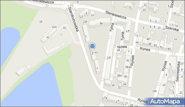 Ostrowiec Świętokrzyski, Starokunowska, 2, mapa Ostrowiec Świętokrzyski