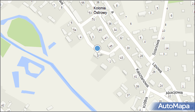 Ostrowy nad Okszą, Stawowa, 2, mapa Ostrowy nad Okszą