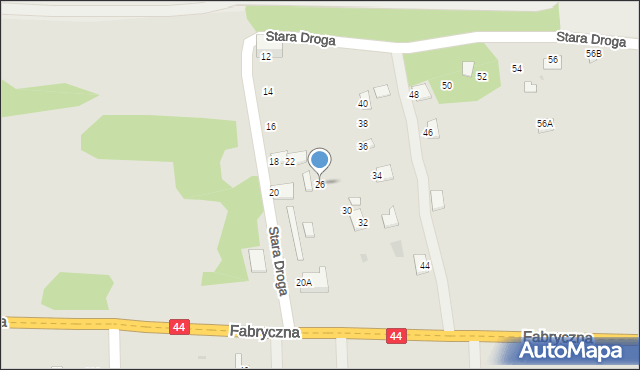 Oświęcim, Stara Droga, 26, mapa Oświęcimia