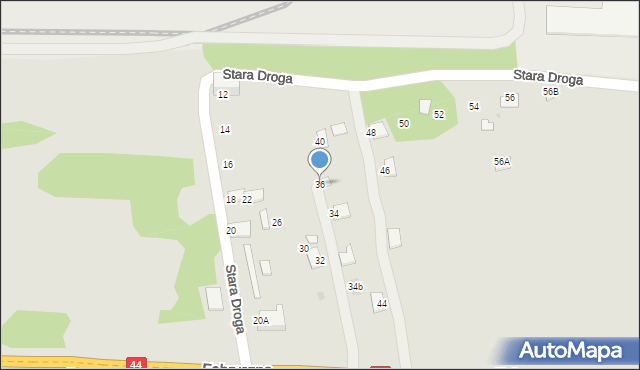 Oświęcim, Stara Droga, 36, mapa Oświęcimia