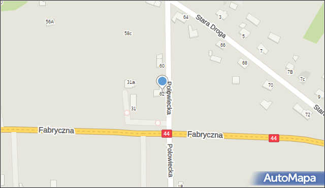 Oświęcim, Stara Droga, 62, mapa Oświęcimia