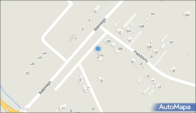 Oświęcim, Stefana Batorego, 11, mapa Oświęcimia