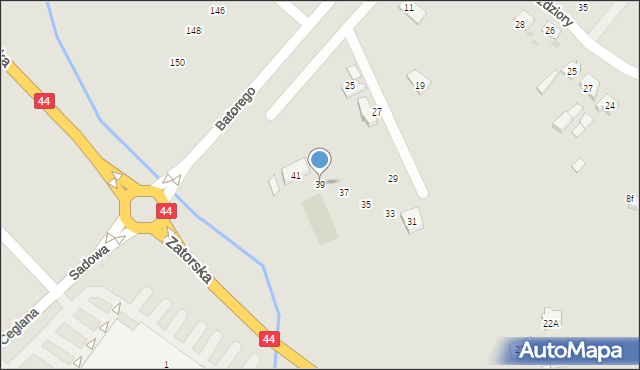 Oświęcim, Stefana Batorego, 39, mapa Oświęcimia