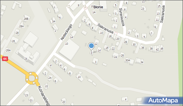 Oświęcim, Strzelecka, 1, mapa Oświęcimia