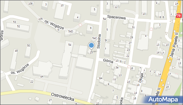 Ożarów, Stodolna, 13, mapa Ożarów