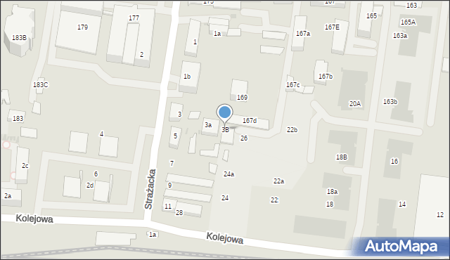 Ożarów Mazowiecki, Strażacka, 3B, mapa Ożarów Mazowiecki