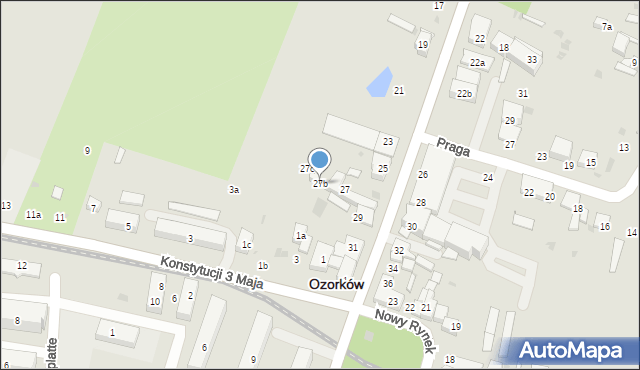 Ozorków, Starzyńskiego Ignacego, 27b, mapa Ozorków