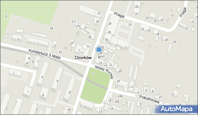 Ozorków, Starzyńskiego Ignacego, 36, mapa Ozorków