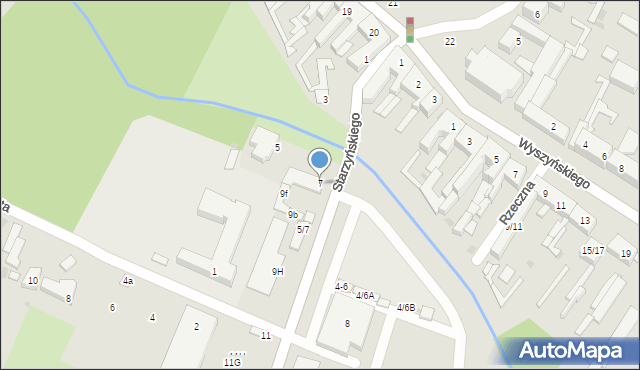 Ozorków, Starzyńskiego Ignacego, 7, mapa Ozorków