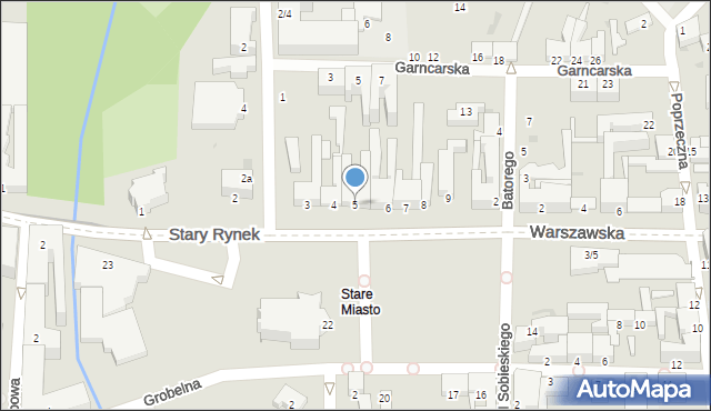 Pabianice, Stary Rynek, 5, mapa Pabianic