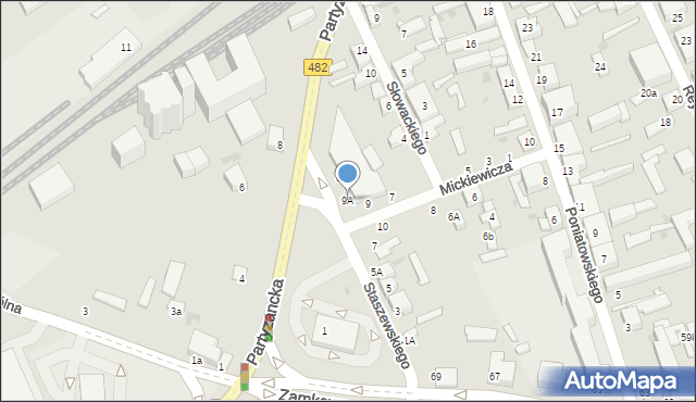Pabianice, Staszewskiego Stanisława, 9A, mapa Pabianic