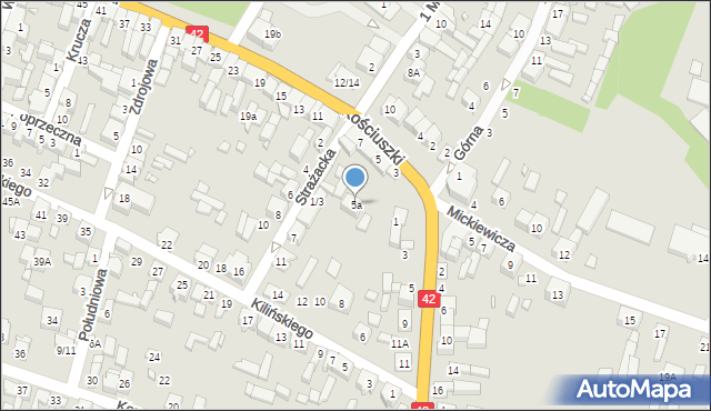 Pajęczno, Strażacka, 5a, mapa Pajęczno
