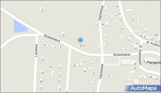 Parzęczew, Stodolniana, 3, mapa Parzęczew