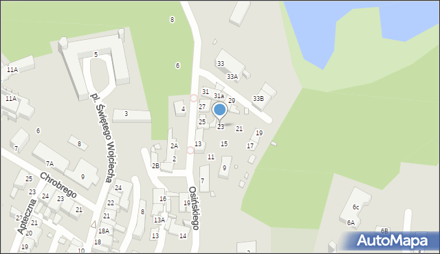 Pasłęk, Steffena Augustyna, 23, mapa Pasłęk