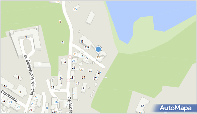 Pasłęk, Steffena Augustyna, 33B, mapa Pasłęk