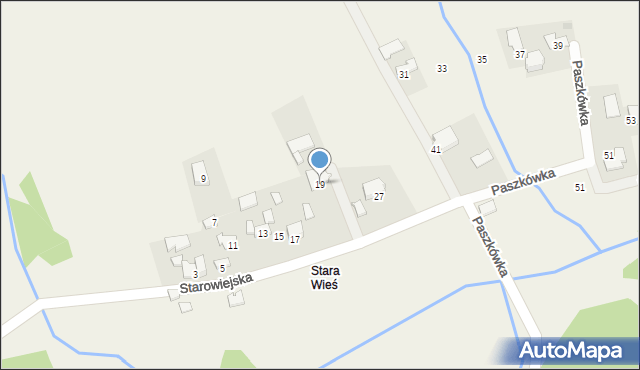 Paszkówka, Starowiejska, 19, mapa Paszkówka