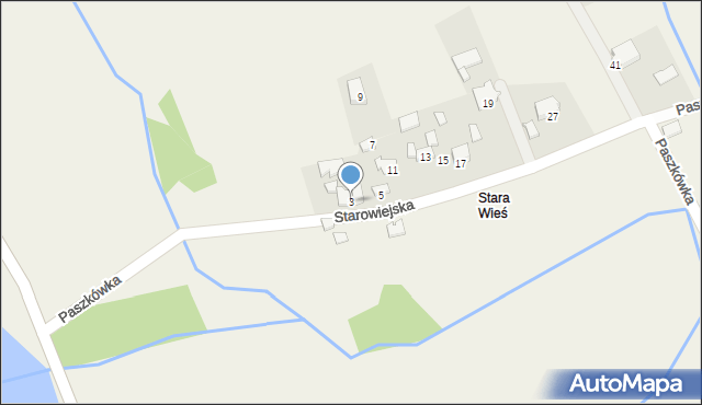 Paszkówka, Starowiejska, 3, mapa Paszkówka