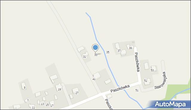 Paszkówka, Starowiejska, 33, mapa Paszkówka
