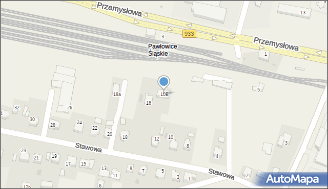 Pawłowice, Stawowa, 10B, mapa Pawłowice