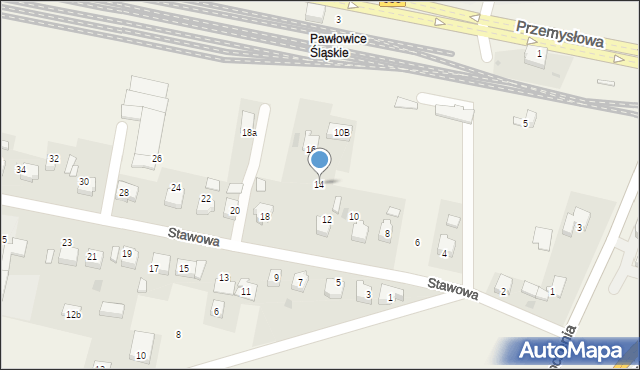 Pawłowice, Stawowa, 14, mapa Pawłowice