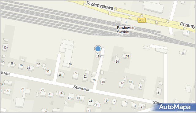 Pawłowice, Stawowa, 18a, mapa Pawłowice