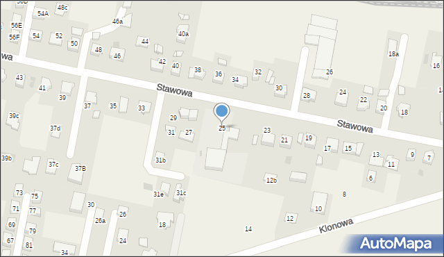 Pawłowice, Stawowa, 25, mapa Pawłowice