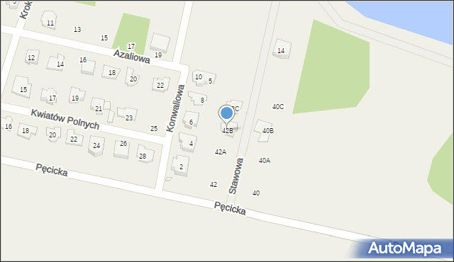 Pęcice, Stawowa, 5, mapa Pęcice