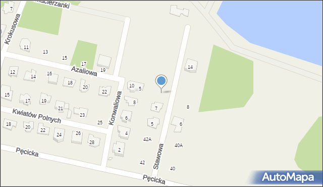 Pęcice, Stawowa, 9, mapa Pęcice