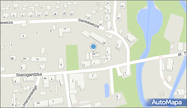 Pelplin, Starogardzka, 1A, mapa Pelplin