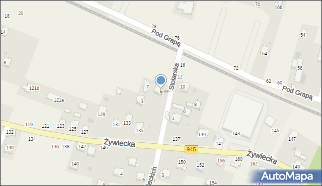 Pewel Mała, Stolarska, 5, mapa Pewel Mała