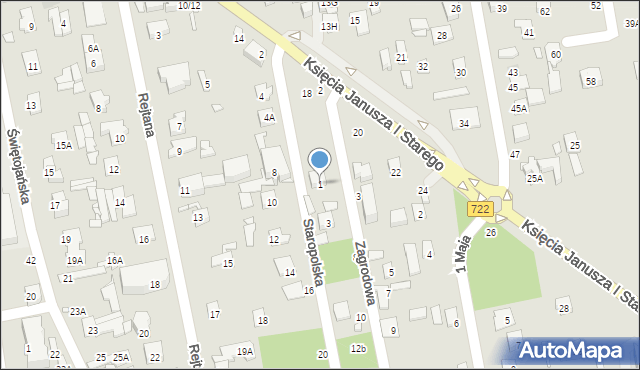 Piaseczno, Staropolska, 1, mapa Piaseczno