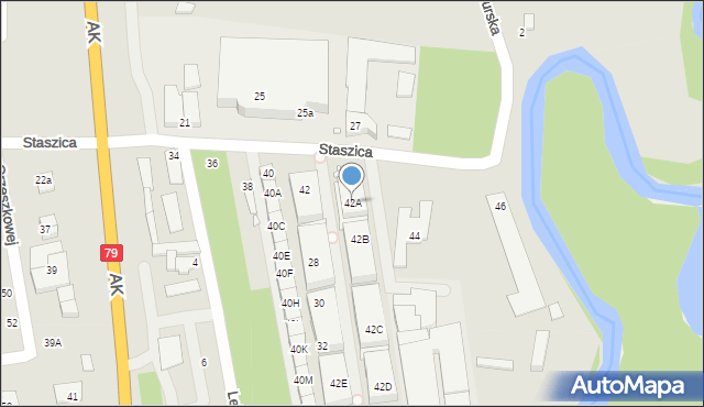 Piaseczno, Staszica Stanisława, 42A, mapa Piaseczno
