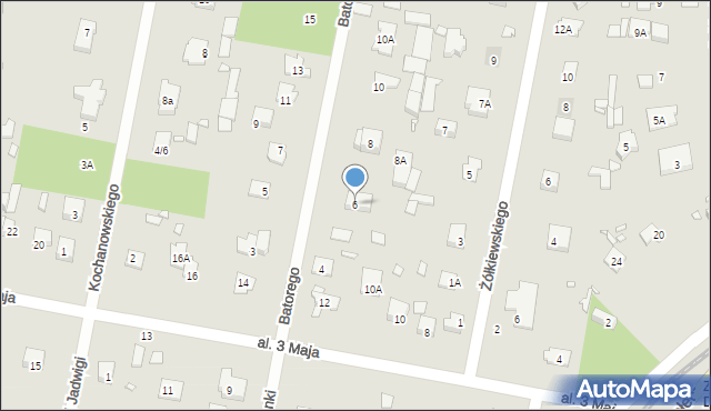 Piaseczno, Stefana Batorego, 6, mapa Piaseczno