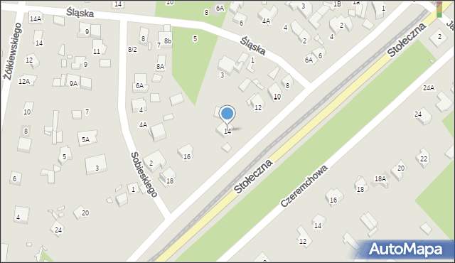 Piaseczno, Stołeczna, 14, mapa Piaseczno