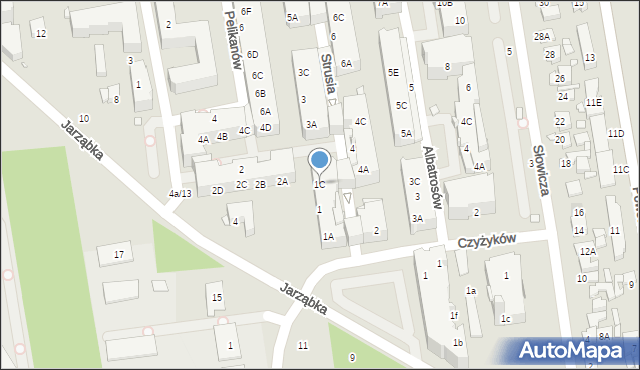 Piaseczno, Strusia, 1C, mapa Piaseczno