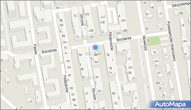 Piaseczno, Strusia, 8B, mapa Piaseczno