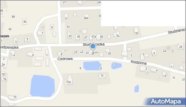 Piasek, Studzienicka, 16, mapa Piasek