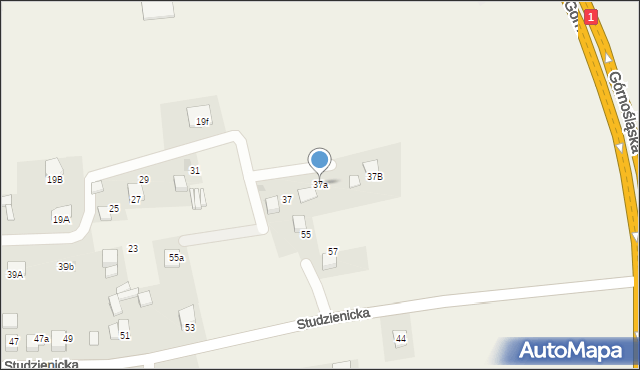 Piasek, Studzienicka, 37a, mapa Piasek
